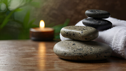 zen stones and bamboo