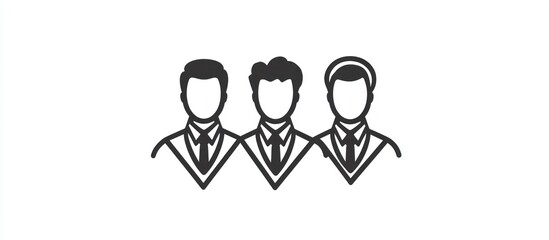 Obraz premium Executive leadership in corporate settings symbolized by a sleek line icon.