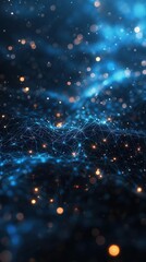 Obraz premium Space devoid of stars, filled with nebula and swarms of data points.