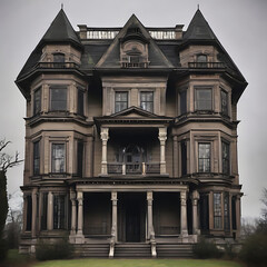 Obraz premium Haunted House 3D drawing Victorian gothic