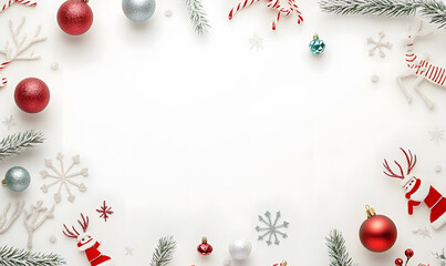 Joyful Christmas and New Year Collection: Santa, Festive Animals, Whimsical Decorations, Cozy Holiday Scenes, and Playful Winter Elements on White Background