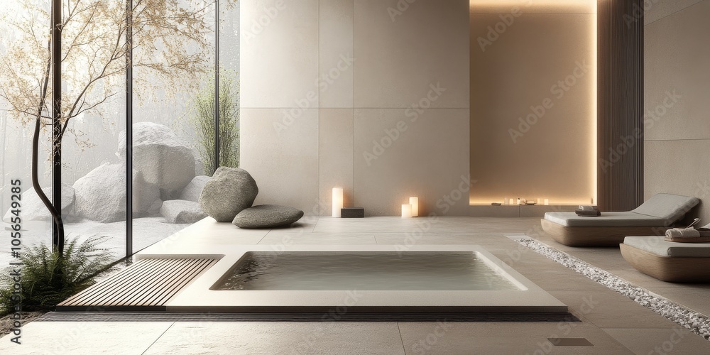 Poster simple and calming spa setup with a minimalist touch.