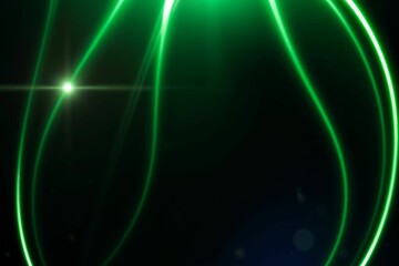 Abstract Green Light Beam with Lens Flare.generative AI
