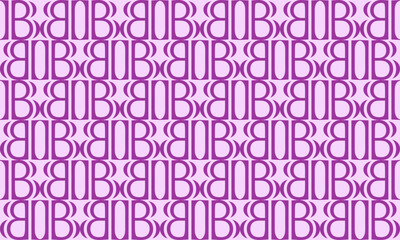 B letter seamless abstract geometric purple strip round strip pattern repeat style. replete image design for fabric printing, vertical column 