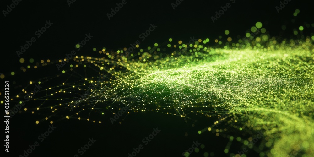 Aufkleber abstract visualization of network disruption in digital world