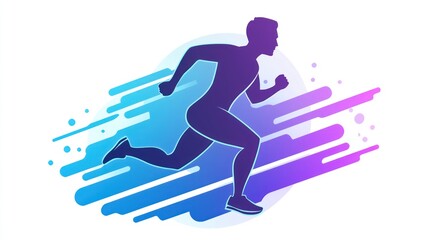 Contemporary running glyph icon, ideal for fitness and sports apps.