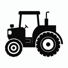 tractor silhouette vector white background