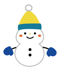 かわいい雪だるまのイラスト