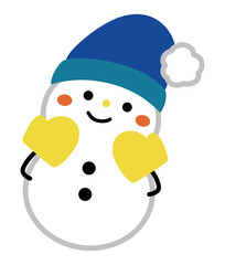 かわいい雪だるまのイラスト