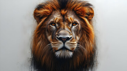 Fototapeta premium Majestic Lion Portrait Illustration
