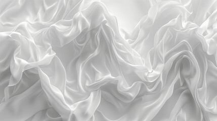 Obraz premium Delicate White Fabric with Soft Flowing Folds and Textures..