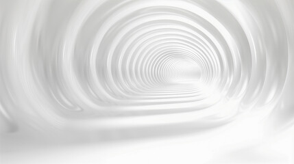 Abstract White Tunnel with Repeating Circular Patterns..