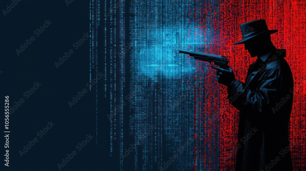 Aufkleber ai expert spy in cyber layer a daring encounter between technology and espionage in a digital realm