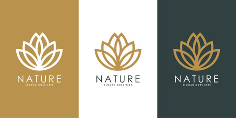 nature flower logo premium vector