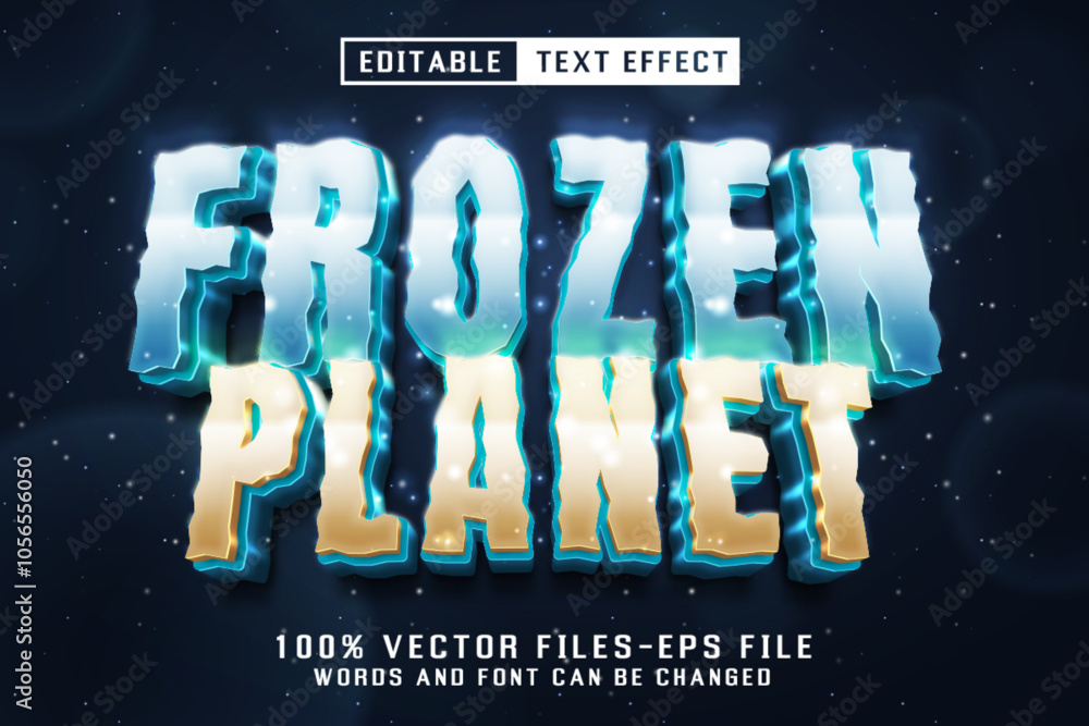 Poster frozen planet 3d text - editable text effect