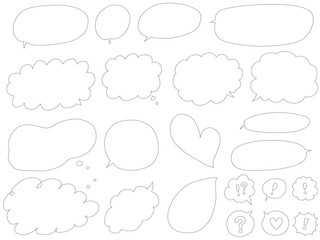 吹き出し：シンプルな手描きの線画3