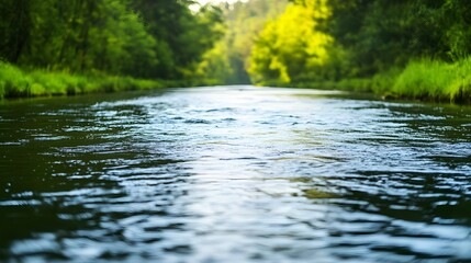 River Flowing Through Forest