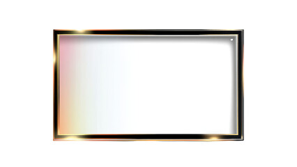 Obraz premium Gold & black picture frame isolated on transparent background.PNG