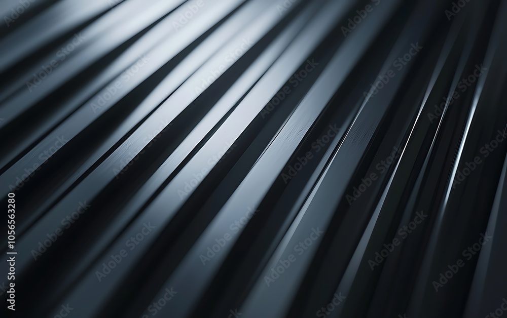 Aufkleber a close-up image showing sleek, reflective black lines arranged in parallel, creating a modern and t