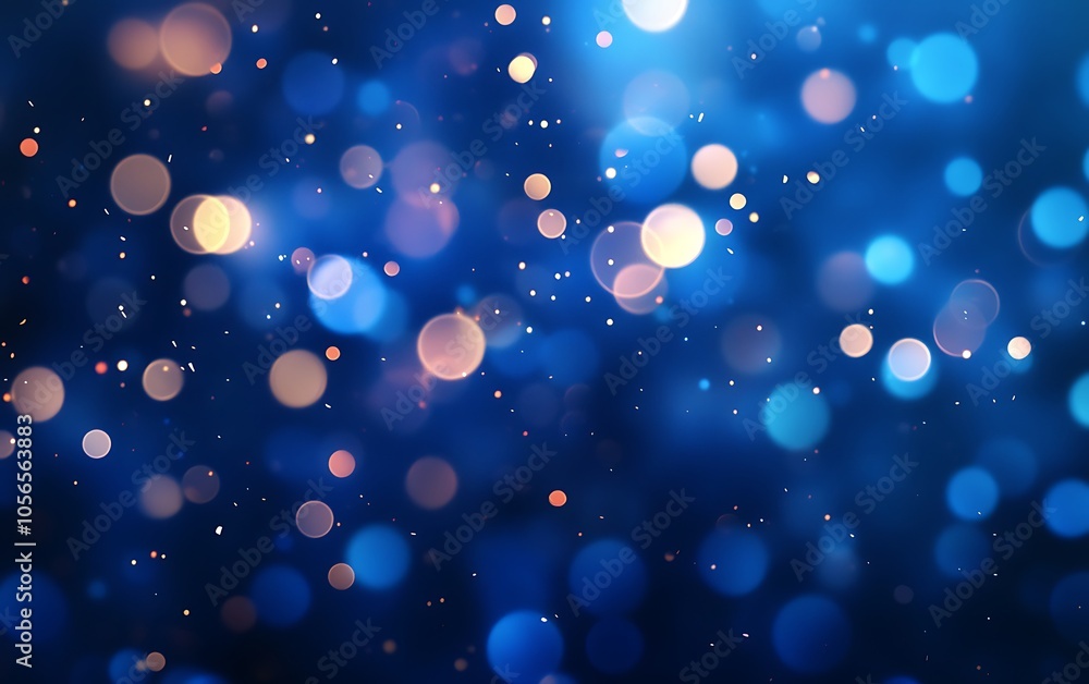 Aufkleber a mesmerizing blue background filled with shimmering bokeh lights, creating a dreamy and enchanting 