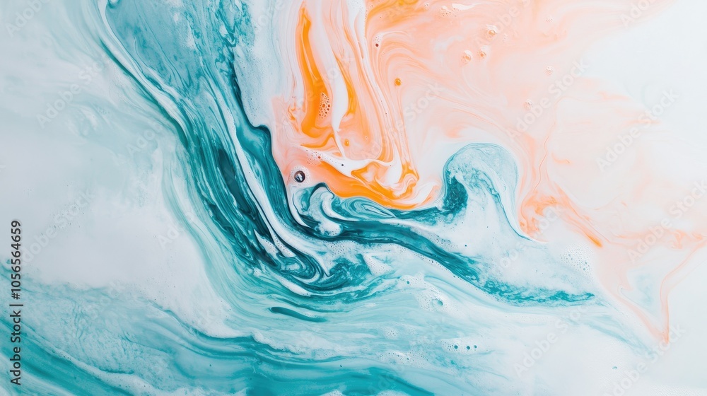 Poster Colorful, glossy waves flow across the design, creating a dynamic and abstract visual pattern.