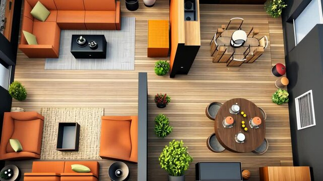 Living Room Floor Plan Kit Top View Elements for Floorplan Design Video