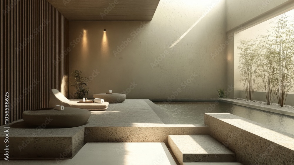 Poster minimalist approach to a simple and serene spa experience.
