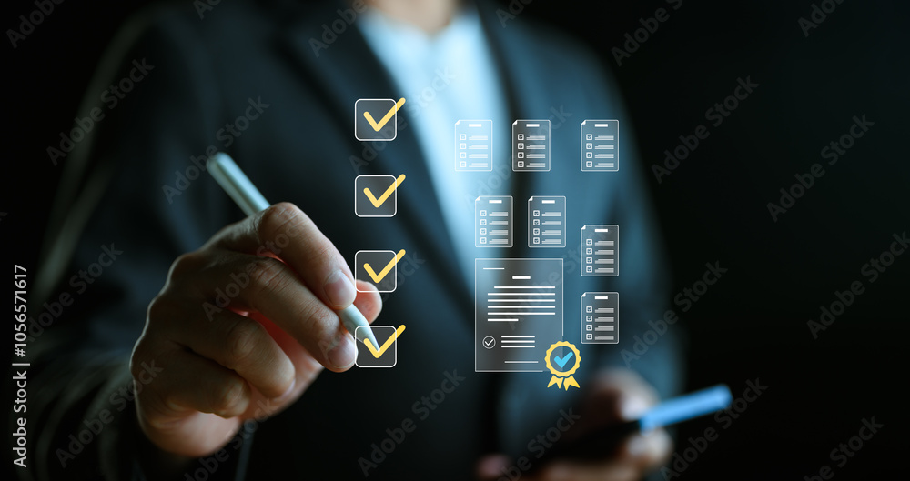 Poster quality management with quality assurance or qa and quality control or qc and improvement. standardi