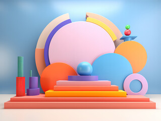 Colorful Geometric Abstract Composition