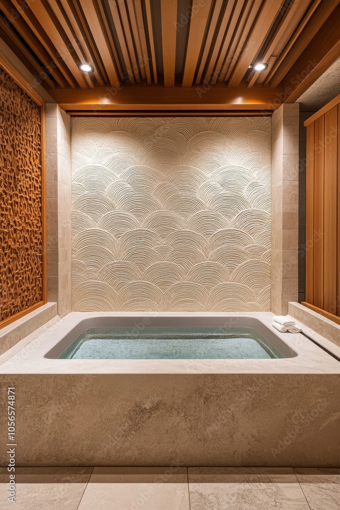 Poster serene spa backdrop featuring a visually appealing pattern.