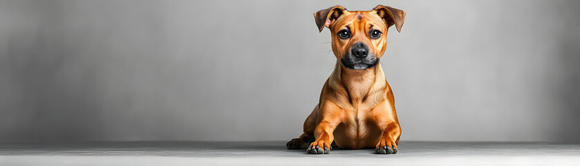 Obraz premium Therapy Dog in Office Environment Symbolizing Stress Relief and Wellbeing | Pet Therapy Moments with Copy Space | Photo Stock Concept for Workplace Relaxation and Comfort