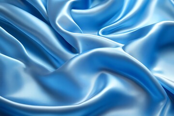 Abstract Blue Silk Fabric