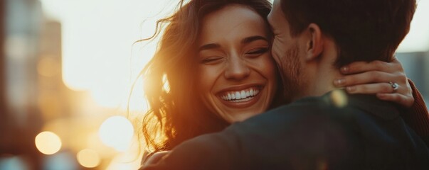 Happy Couple Embracing in New Home After Mortgage Approval, Loan Approval Joy Concept