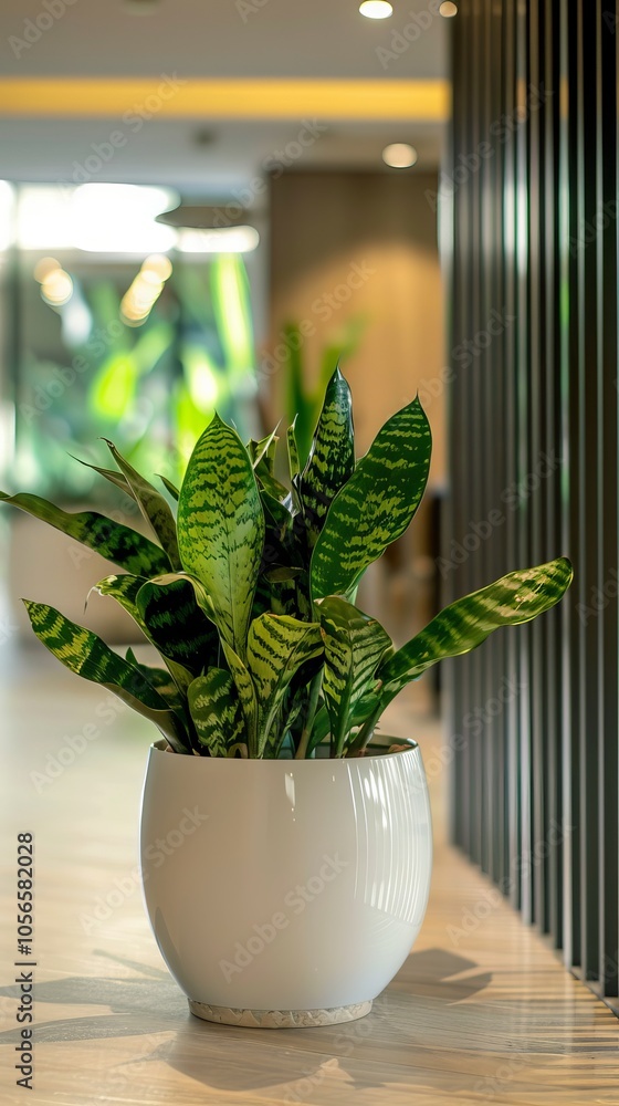Poster clean and modern plant design with a structured pattern