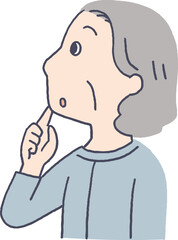 考え事をするシニア女性の横顔