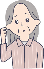 髪のボリュームが減ったシニア女性