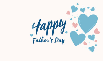 Happy Father's Day logo design, Handwritten text with Father's Day with love vector logo, love for fathers.