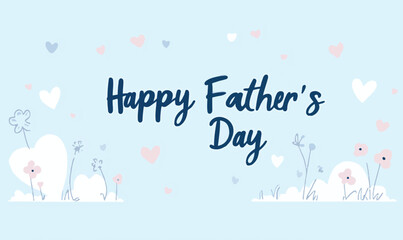 Happy Father's Day logo design, Handwritten text with Father's Day with love vector logo, love for fathers.