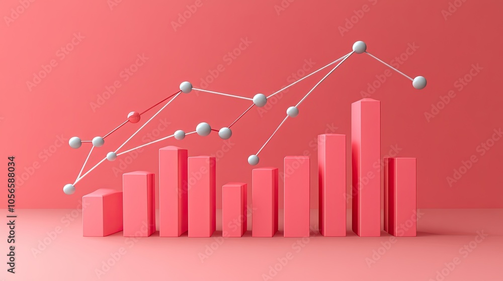Poster abstract financial data chart with colorful bars