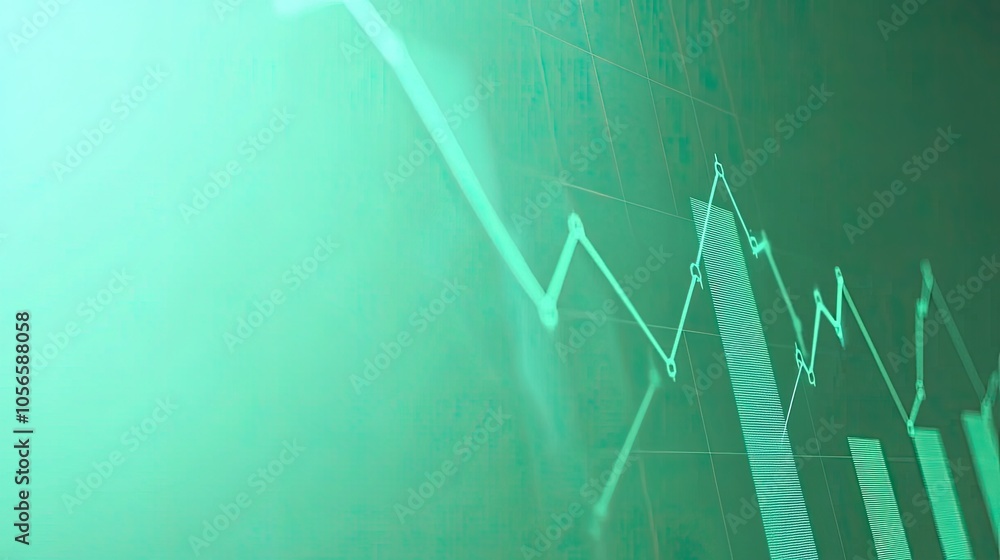 Poster abstract financial data chart with colorful bars