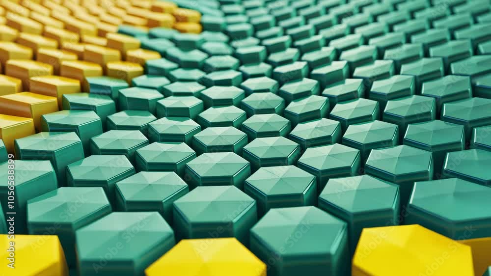 Poster a close-up view of colorful hexagonal patterns