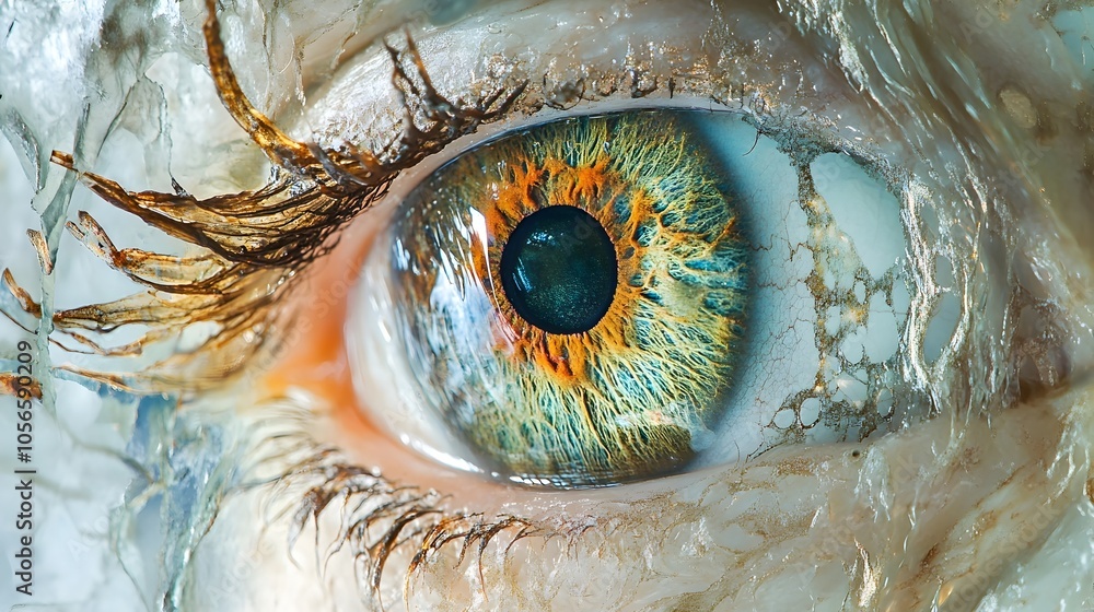 Aufkleber captivating macro vision and perception concept with colorful layered eye textures