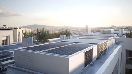 Rooftop Solar-Powered Cooling System with Photovoltaic Panels for Eco-Friendly Technology