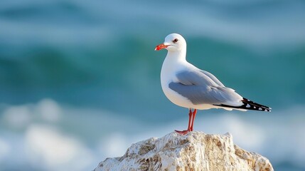 Fototapeta premium Slender Billed Gull Chroicocephalus Genei Abruzzo On The Adriatic Coast