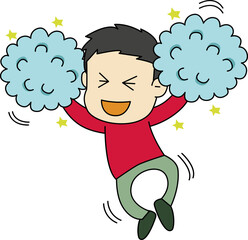 A person who's cheering