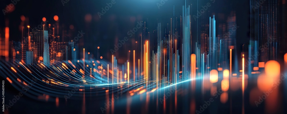 Poster digital background perfect for tech processes, neural networks, artificial intelligence, data transf