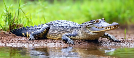 Crocodile Lying Next To The Water