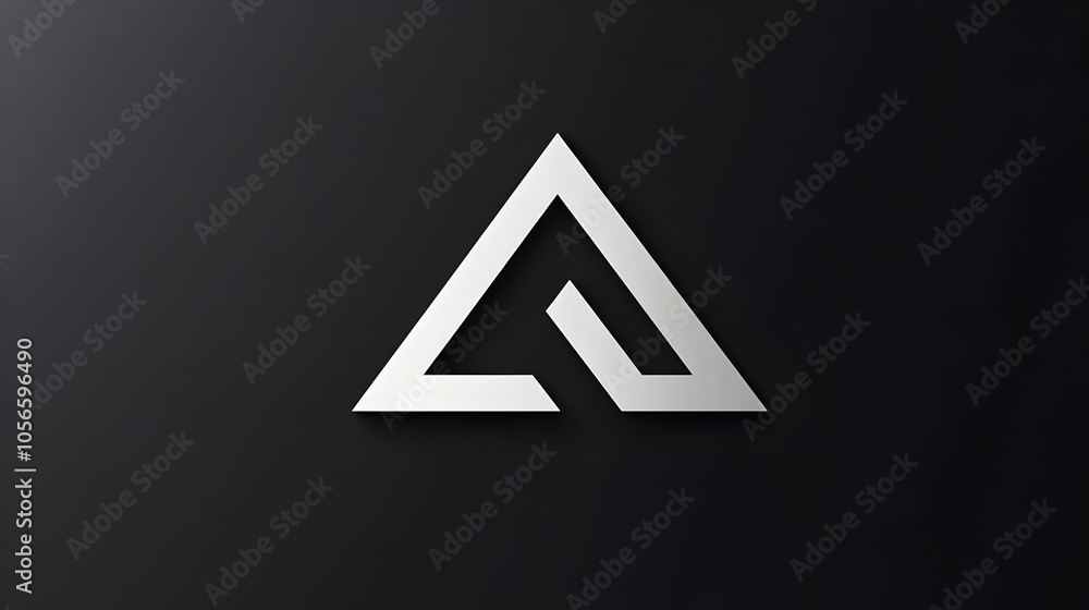Poster minimalist geometric logo with clean triangular shapes and negative space
