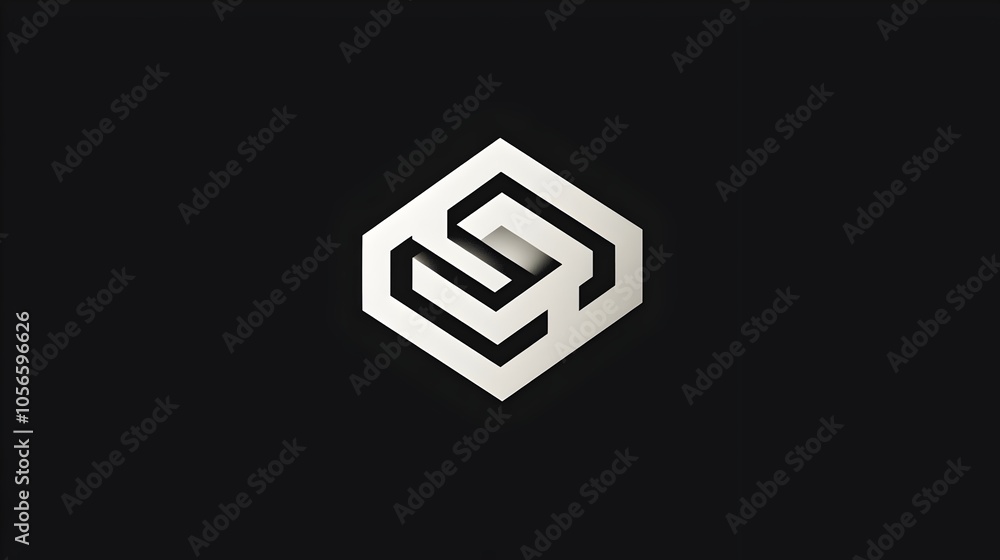 Poster geometric minimal abstract logo with clean shapes and empty space