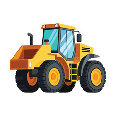 wheel loader on white background
